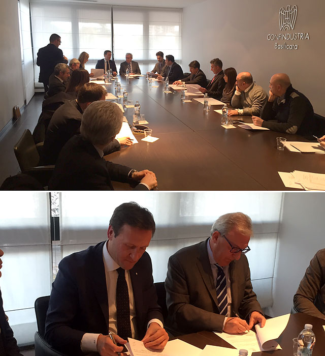 Potenza: firmata l’intesa tra la Banca Monte Pruno ed il Comitato Piccola Industria Confindustria Basilicata