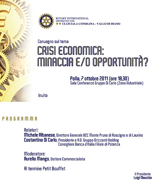 Convegno sul tema "Crisi economica: minaccia e/o opportunità?"