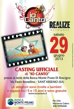 Il casting di “IO CANTO” arriva alla Banca Monte Pruno