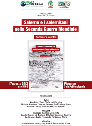 Banca Monte Pruno, Comune di Piaggine e Pro Loco Cervati presentano il libro di Annamaria Valletta: “Salerno e i salernitani nella Seconda Guerra Mondiale”