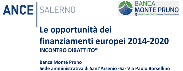 Incontro/dibattito su “Le opportunità dei finanziamenti europei 2014-2020”