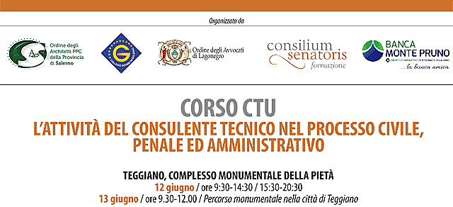 Corso per CTU organizzato da Consilium Senatoris e dalla Banca Monte Pruno