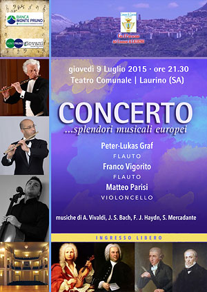 Laurino: la Monte Pruno Giovani organizza un concerto con il flautista Peter-Lukas Graf