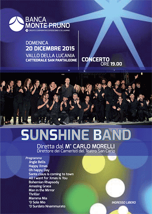 Concerto Natalizio della Sunshine Band anche a Vallo della Lucania