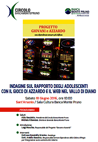 Circolo Banca Monte Pruno: incontro sul gioco azzardo e web