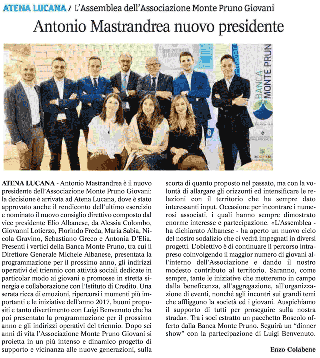 Le Cronache del Salernitano: Antonio Mastrandrea nuovo presidente