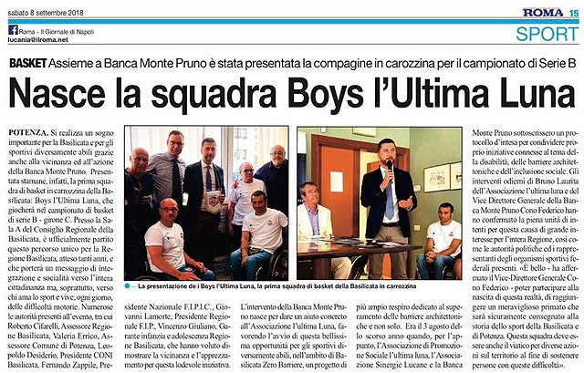 Roma: Nasce la squadra Boys l’Ultima Luna