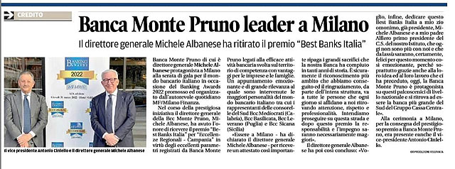 La Città - Banca Monte Pruno leader a Milano