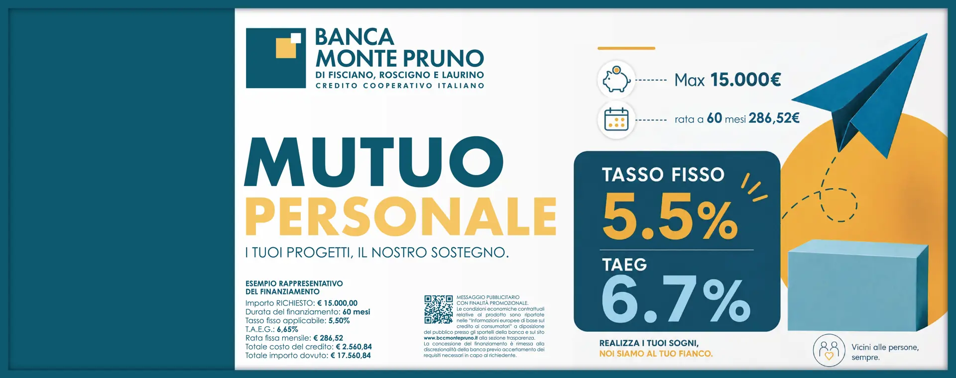 Nuovo mutuo personale Banca Monte Pruno 